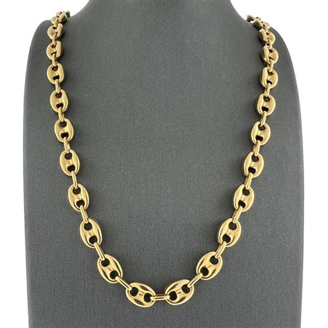 gucci link chain necklace white gold men|14k gold Gucci link chain.